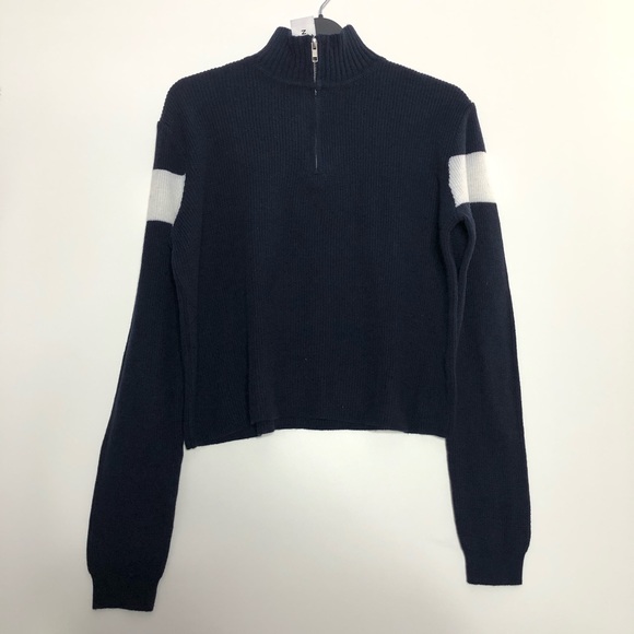 Brandy Melville Sweaters - Brandy Melville Blue Quarter Zip Knit Sweater